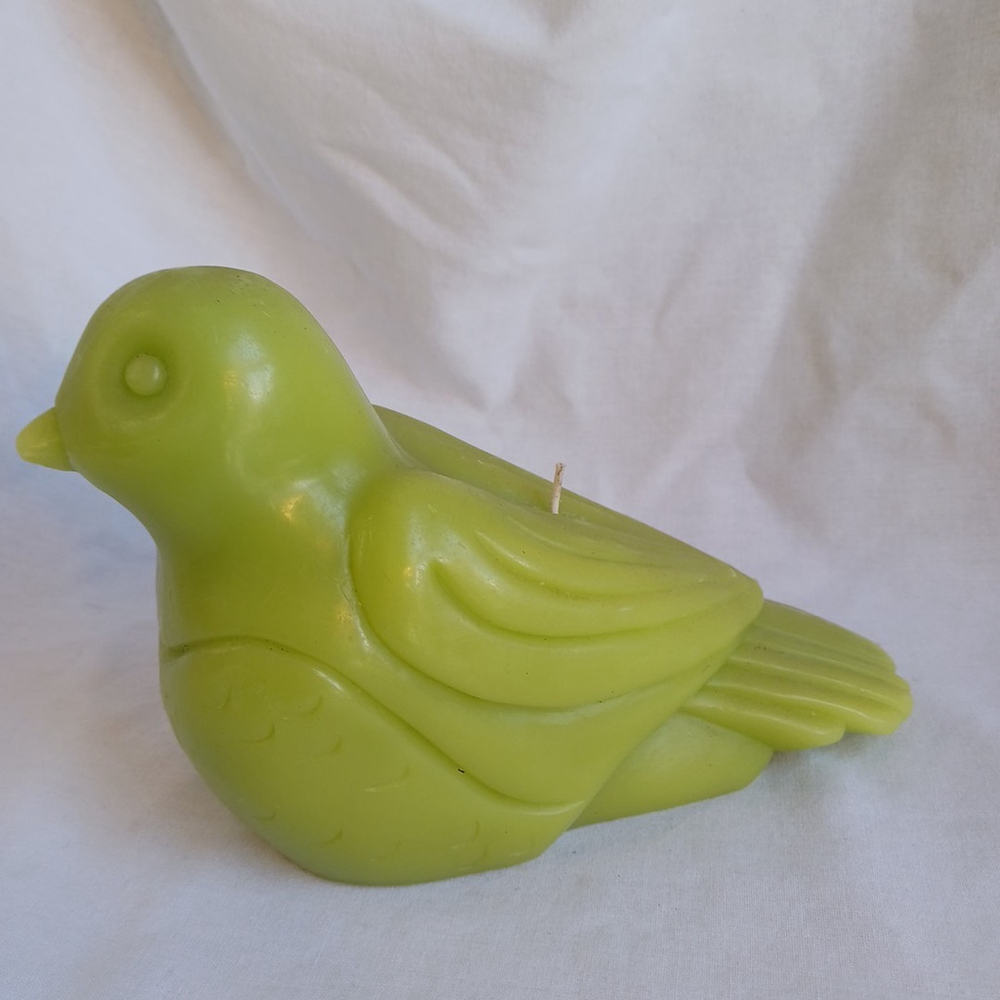 Pigeon Candle Lime Green Bird Large Cottagecore